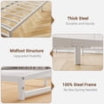 thumbnail image 3 of Ourlova Twin White Low Bed Frame 6 Inch Heavy Duty Metal Platform Bed with Arch Design Easy Assembly Strong Bearing Capacity Under Bed Storage No Box Spring Needed, 3 of 8