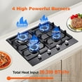 thumbnail image 5 of 24 inch Built-in Gas Cooktop 4 Burners with Tempered Glass Dual Burners NG/LPG Convertible Countertop, 5 of 13