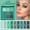 D-9 Colors Cyan, variant on 9 Colors Green Glitter Shimmer Eye Shadow Makeup Palette Light Bright Emerald Dark Avocado Neon Green Highly Pigmented Waterproof Matte Glitter Shimmer Pearl Party Sparkling Eyeshadow Palette