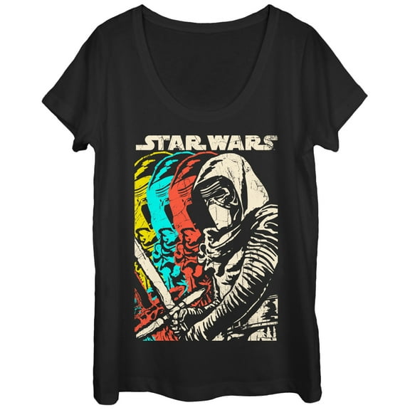 Women's Star Wars The Force Awakens Kylo Ren Copies Scoop Neck Black Medium