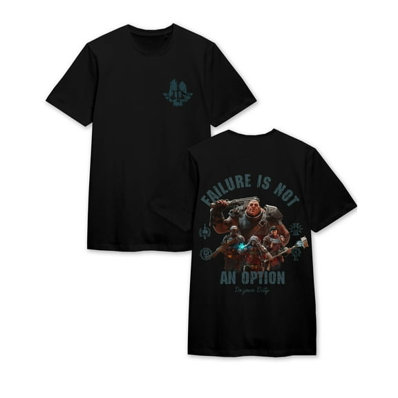 Warhammer 40000 Darktide Failure Is Not An Option Crew Neck Short Sleeve Men's Black T-shirt-Medium