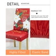 thumbnail image 4 of Christmas Chair Covers Set of 4, Red Poinsettia Print Dining Room Chair Covers Stretch Parsons Chair Slipcovers for Kitchen Holiday Party Decoration, 4 of 6