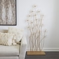thumbnail image 2 of 22" x 60" Gold Metal Tall Floral Sculpture with Crystal Embellishments, by DecMode, 2 of 8