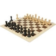 thumbnail image 2 of Professional Deluxe Carry-All Plastic Chess Set Black & Camel Pieces with Vinyl Roll-up Board & Bag - Brown, 2 of 7