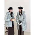 thumbnail image 4 of Abrigos de invierno para mujer Versión coreana de la chaqueta con capucha de plumón Chaqueta acolchada holgada y cálida gruesa de plumón de pato blanco para mujer, 4 of 5