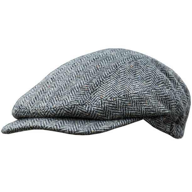 Mucros Men's Authentic Irish Wool Flat Cap Traditional Herringbone