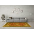 thumbnail image 3 of Ahgly Company Machine Washable Indoor Rectangle Medallion Yellow Traditional Area Rugs, 7' x 10', 3 of 4