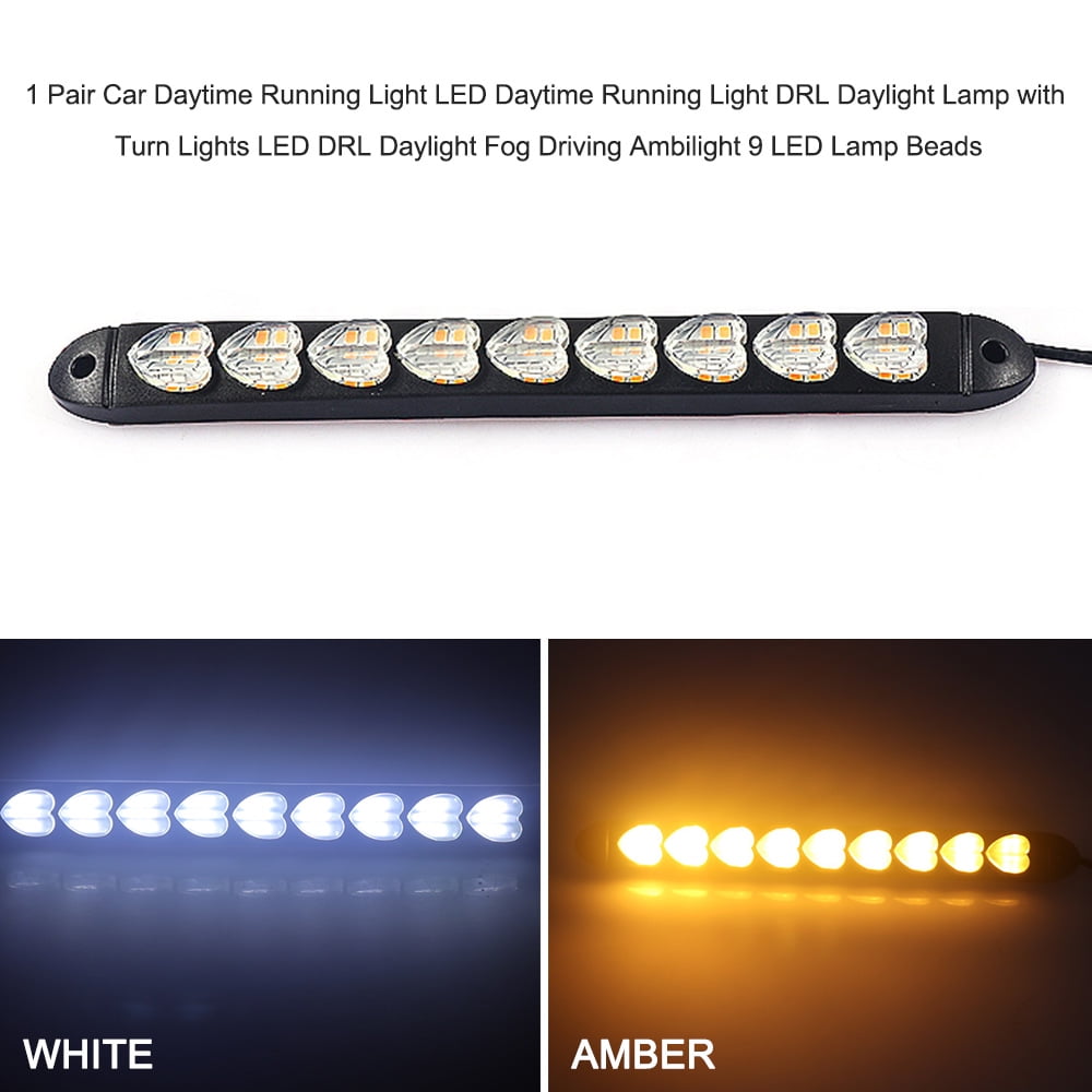 Universal Car 9 LED Daytime Running Light Turn Signal Lamp Day Lights