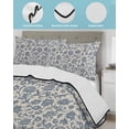 thumbnail image 4 of Light Blue Floral Full Size Down Alternative Comforter,Lightweight Comforter Quilt Bedding Set with Pillow Shams Rustic Vintage Flowers Botanical Spring All Seasons Bed Comforter Duvet Insert 78"x90", 4 of 7