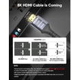 thumbnail image 4 of Cable HDMI 2.1 8K 4K a 120 Hz 8K a 60 Hz 48 Gbps EARC ARC HDCP HDR de ultraalta velocidad para cable de video RTX PC portátil proyector TV HD PS5, 4 of 5