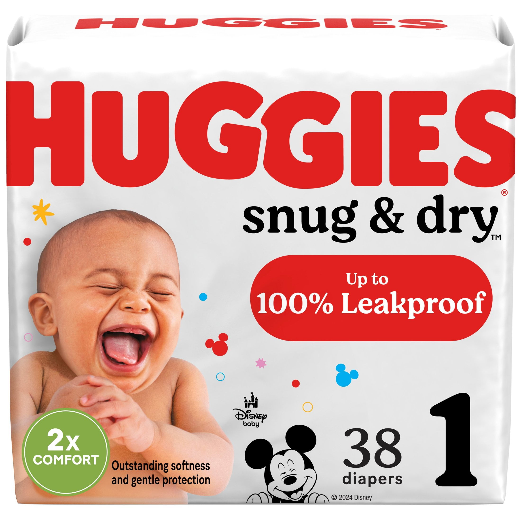 Huggies Snug & Dry Baby Diapers, Size 1 (8-14 lbs), 38 Ct (Select for More Options)