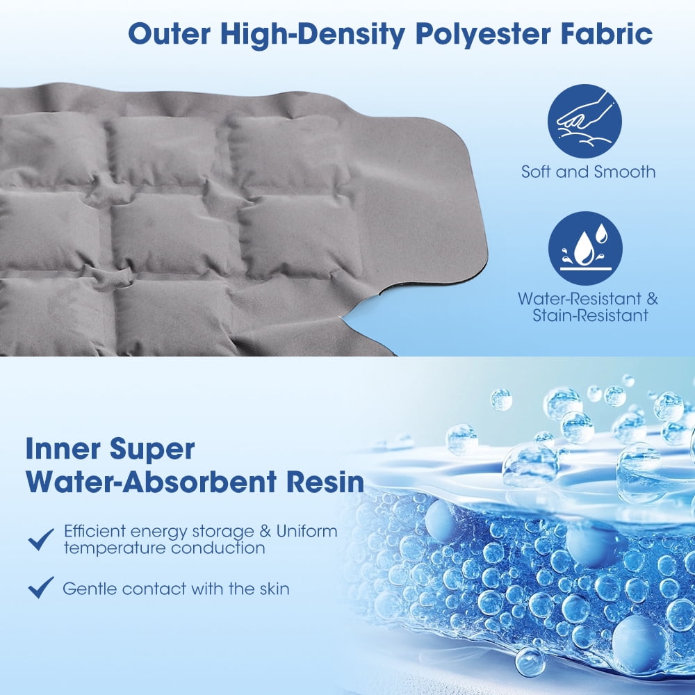 Knee Ice Pack Wrap, Reusable Hot Cold Therapy Wrap for Knee Elbow Calf, Self-Absorbing Water Resin Gel Pack for Swelling & Stiffness Relief, Freeze & Microwave Safe, (Gray, 2Pcs)