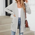 thumbnail image 6 of idosla Cardigan for Women Lightweight Long Sleeve Open Front Cardigans with Pockets (Light Gray, S), 6 of 7