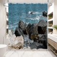 thumbnail image 2 of Ocean Coastal Rocks Shower Curtain Sea Coastline Seascape Shower Curtains for Bathroom Decor, Waterproof Polyester Fabric Shower Curtain 72x72 Inch with 12 Hooks, 2 of 6