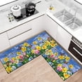 thumbnail image 2 of Summer Farmhouse Kitchen Rugs and Mats Set of 2,Narcissus Butterfly Floral Flower Kitchen Mat,Non Slip Washable Kitchen Floor Sink Mats Decorations for Home Kitchen 18"x48"+18"x30", 2 of 6