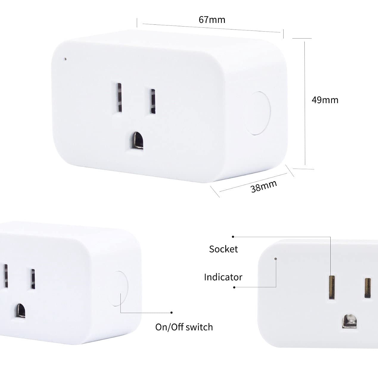 Smart Plug 4 Pack, 15A Smart Outlet with Timer Function, Zigbee Repeater, ETL Certified, Requires ZigBee Hub, No Power Meter
