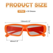 4pcs Polarized 3D Viewing Glasses, Passive Circular 3D Glasses,Orange