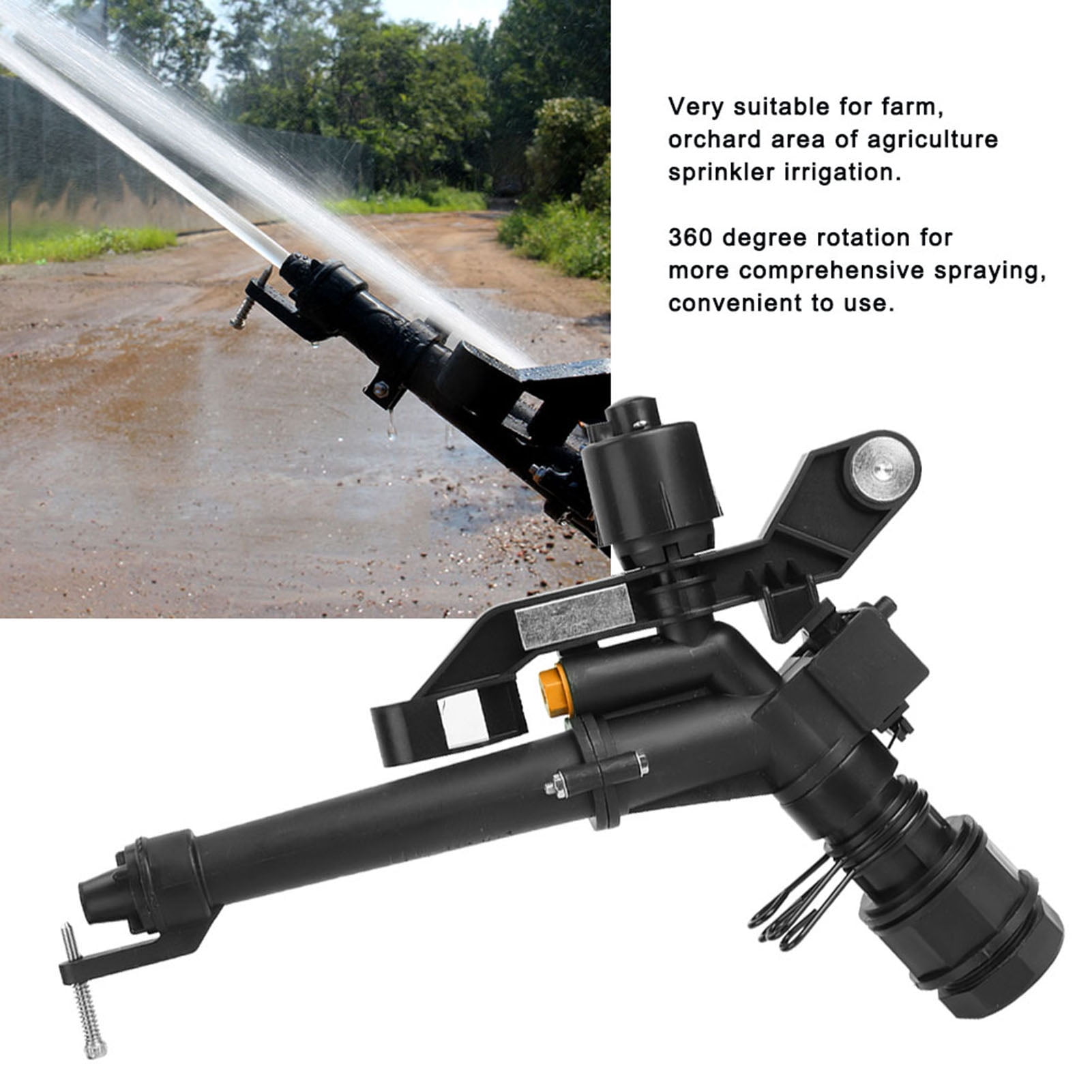 Suodoka 1.5in to 1in DN25 Female Thread Adjustable 360 Degree Rotating Rocking Arm Sprinkler for Large Lawn and Farm Irrigation (10.4 x 14.4 inches / 26.5 x 36.5 cm)