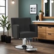 BarberPub 360° Swivel Salon Chair, Hair Stylist Hydraulic Styling Barber Chair for SPA Home Salon, Barbershop, Black