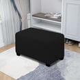 thumbnail image 3 of Ottoman Cover Rectangle, Stretch Ottoman Cover Folding Storage Covers Ottoman Slipcovers for Rectangle and Square Ottoman Machine Washable (Black XLarge), 3 of 7