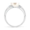thumbnail image 2 of Angara Freshwater Cultured Pearl Ring with Pave-Set Diamonds in 14K White Gold for Women | June Birthstone Jewelry for Her, 2 of 8