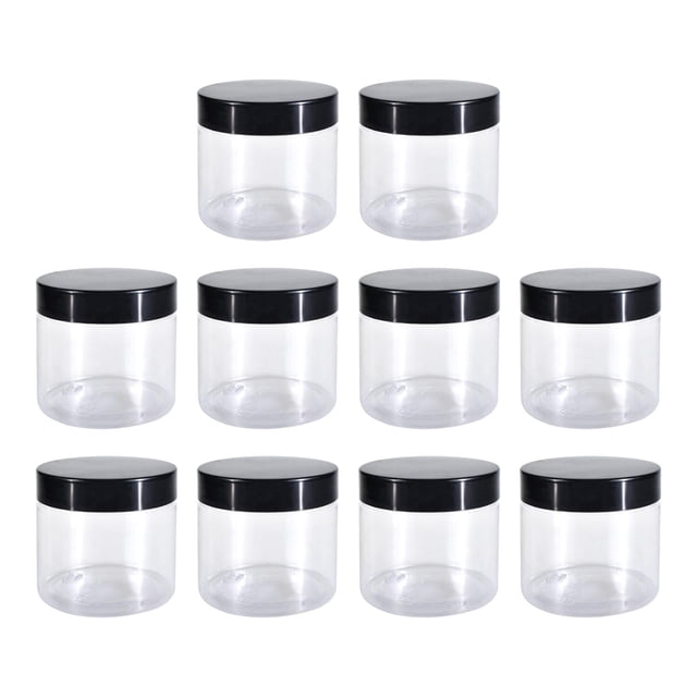 Tarro para mascotas con tapa redonda apilable, reutilizable, ligero, transparente, latas de cocina para 10 unidades de 150 ml.