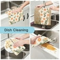 thumbnail image 2 of Beige Daffodils Pattern Kitchen Cloth Dish Towels for Drying Washing Absorbent Dish Rags Reusable soft kitchen dishcloth set 6 Pack, 2 of 9