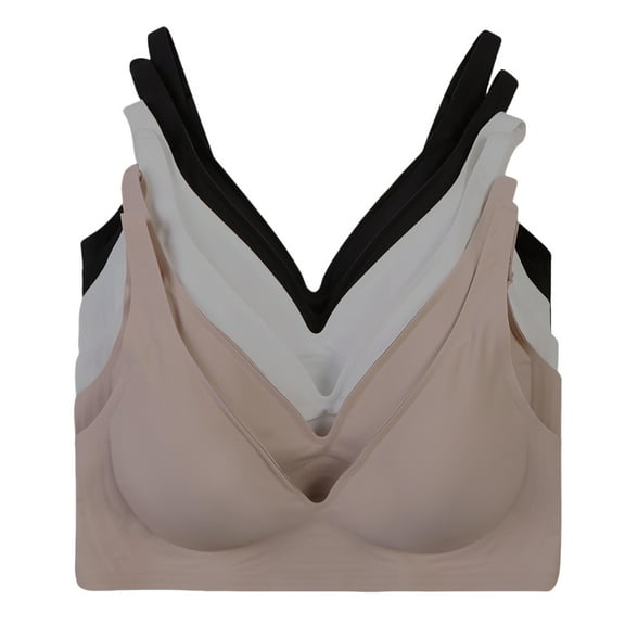 Women Bras 6 pack of No Side Effects Wire Free Bra B cup C cup Size 32B (S6317)