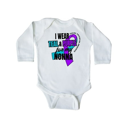 

Inktastic Suicide Prevention I Wear Teal and Purple for My Nonna Gift Baby Boy or Baby Girl Long Sleeve Bodysuit