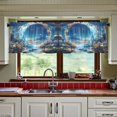 thumbnail image 3 of Yayeee Kitchen Curtains Tier Set of 2 Light Filtering 57"x24" Over Sink Window Panels, Floral Moon, 3 of 7