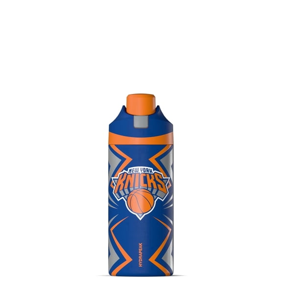 Hydrapeak x NBA Officially Licensed New York Knicks Oasis 20 oz Insulated Kids Water Bottle, Stainless Steel Water Bottle Kids with Chug Lid, Push Button