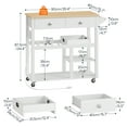 thumbnail image 6 of HOOBRO Mobile Kitchen Island with Drawers, Wine Rack, Charging Station & Movable Tray, White and Natural, 6 of 11