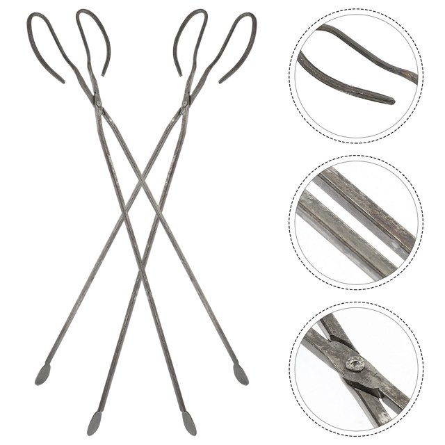 YSNOOWE 2Ud Pinzas Para De Metal Negro Para Barbacoa Y Hogar Con Durabilidad Y Uso Práctico