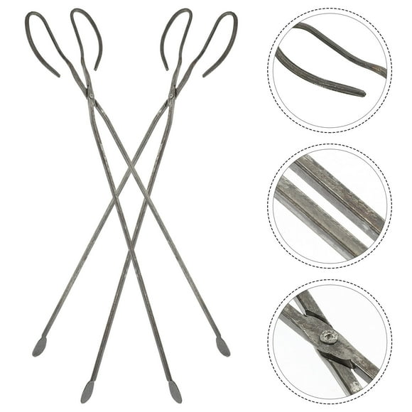 YSNOOWE 2Ud Pinzas Para De Metal Negro Para Barbacoa Y Hogar Con Durabilidad Y Uso Práctico