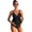 black, variant on Attraco Maternity Swimsuit One Piece V Neck Pregnancy Bathing Suit Tie Front Waist in Ruched Swimwear
