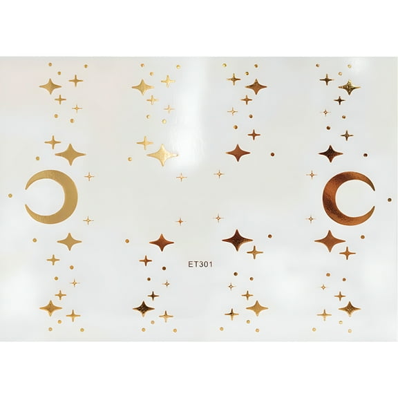 RAGUPEL Hot Stamping Face Stickers Beauty Star Moon Face Makeup Metal Freckles Stickers