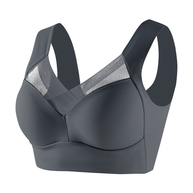 LOVZFMLL Bras for Women Comfort Soft Seamless Tank Top Bra No Underwire Push Up Full Coverage Everyday Bralettes Gray 8XL