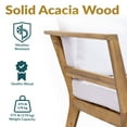 thumbnail image 5 of Sunnydaze Bodie Acacia Outdoor Lounge Armchair with Bone White Cushions - Natural Oil Finish, 5 of 19