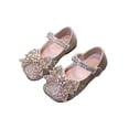 thumbnail image 5 of hengsof Girls Sparkly Rhinestone Pearl Bow Flats Fashion Sequins Ballet Shoes Princess Party Comfort Dress Flat Shoes, 5 of 6