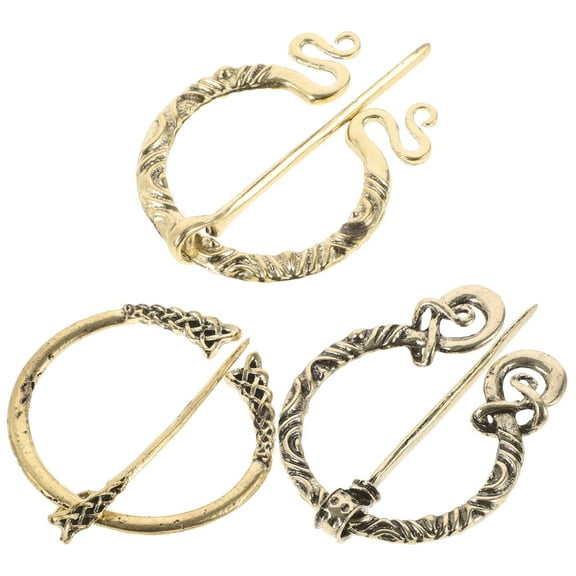 WRITWAA Retro Alloy Shawl Brooch Set 3pcs Scarf Pins for Women, Stylish Everyday Use Accessories