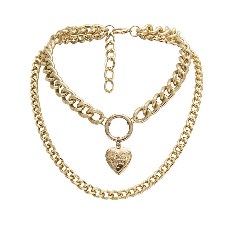 PUNK Lock Padlock Locket Pendant Necklace Gold Plated Chain Chunky  Jewellery Hot