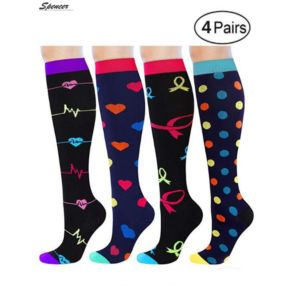 Spencer - Spencer 4 Pairs Graduated Compression Socks for Women & Men ...