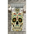 thumbnail image 3 of Ambesonne Sugar Skull Quilted Bedspread Set 2 Pcs, Calavera Featured, Twin Size, Multicolor, 3 of 3