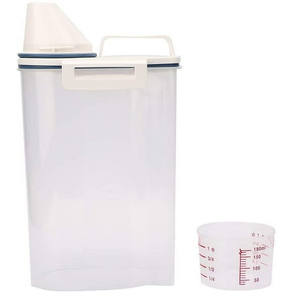 Dog Food Storage Container Small,Dry Food Dispenser Bin Food Storage Containers,Cat Food Storage Airtight Plastic Dispenser with Graduated Measuring Cup for Pet Food