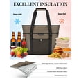 thumbnail image 5 of JOYHILL Insulated Cooler Bag, Large Thermal Grocery Bag with Zipper for Women, Leakproof Reusable Lunch Tote Bag for Work Beach Picnic Camping Food Delivery, Coffee, 5 of 6