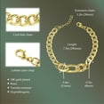 thumbnail image 4 of 8mm Graduated Curb Link Chain Bracelet - 14K Gold Plated Brass Adjustable Bracelet - Yellow Stackable Bracelet for Women Link Bracelet for Mom, 4 of 10