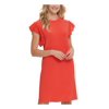 DKNY $89 Womens New Orange Jewel Neck Short Sleeve Shift Dress S B+B