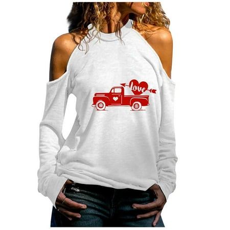 

Hvyesh Valentine s Day Outfit Matching Pullover Tops for Couples Funny Gift Idea for Her Wife Lightweight Long Sleeve Sweatshirt Red shirts for women S