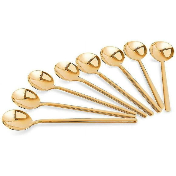Espresso Spoons Set Of 8, Gold Coffee Spoons 5.1 In Stainless Steel--Quantity