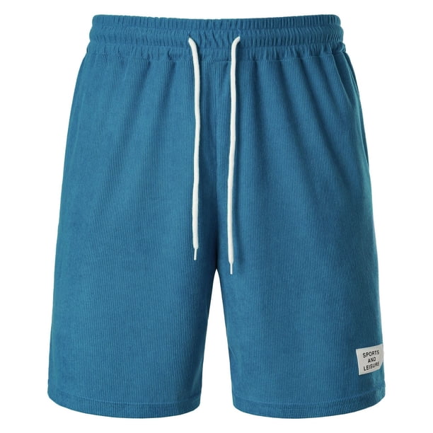 Pantalones cortos de pana lisos para hombre, para el verano, informales, transpirables, con silueta atlética, poliéster, ocio al aire libre.
